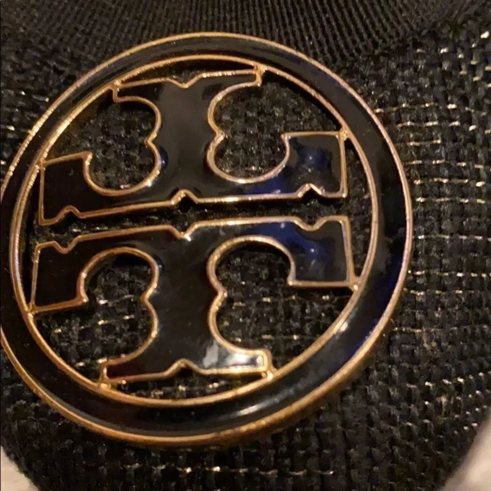 Tory Burch Black Caroline Arabia Elastic Flats - Size 7 1/2